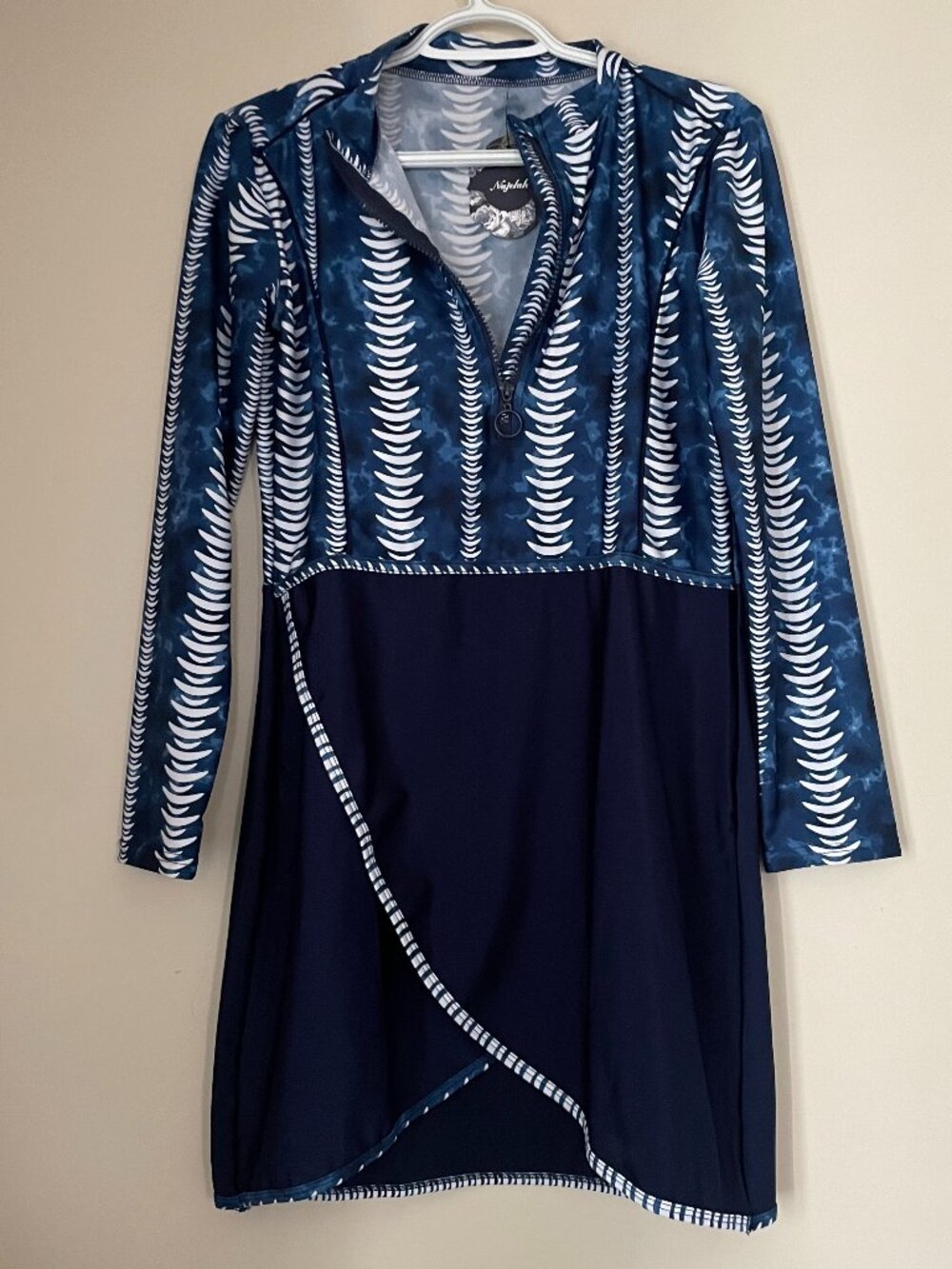 Najelah Collections Navy Blue Long Sleeve Swim Dress